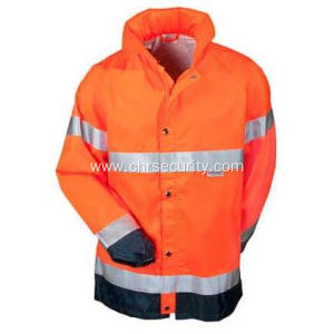 Men's Hi Vis Orange Waterproof Rain Jacket